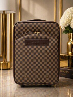Authentic Louis Vuitton Pegase 45 Damier Ebene Rolling Suitcase Carry On